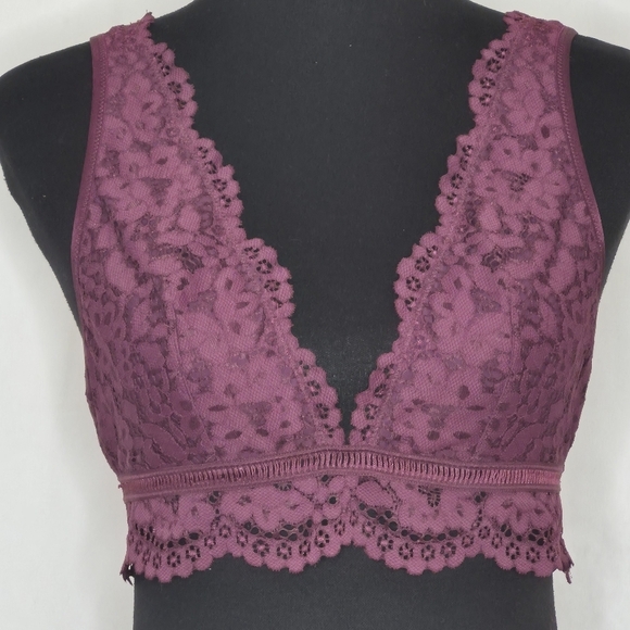 Victoria's Secret Plunging Lace Pullover Bralette in Deep Plum - NWT - Size L - Picture 1 of 8